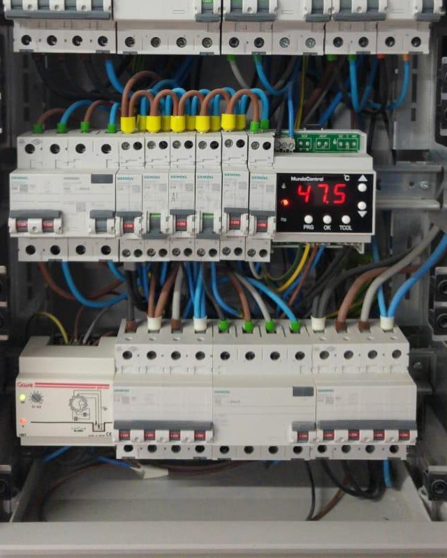 Detail of a panel with digital control display